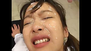 pretty Japanese getting Bukkake 1